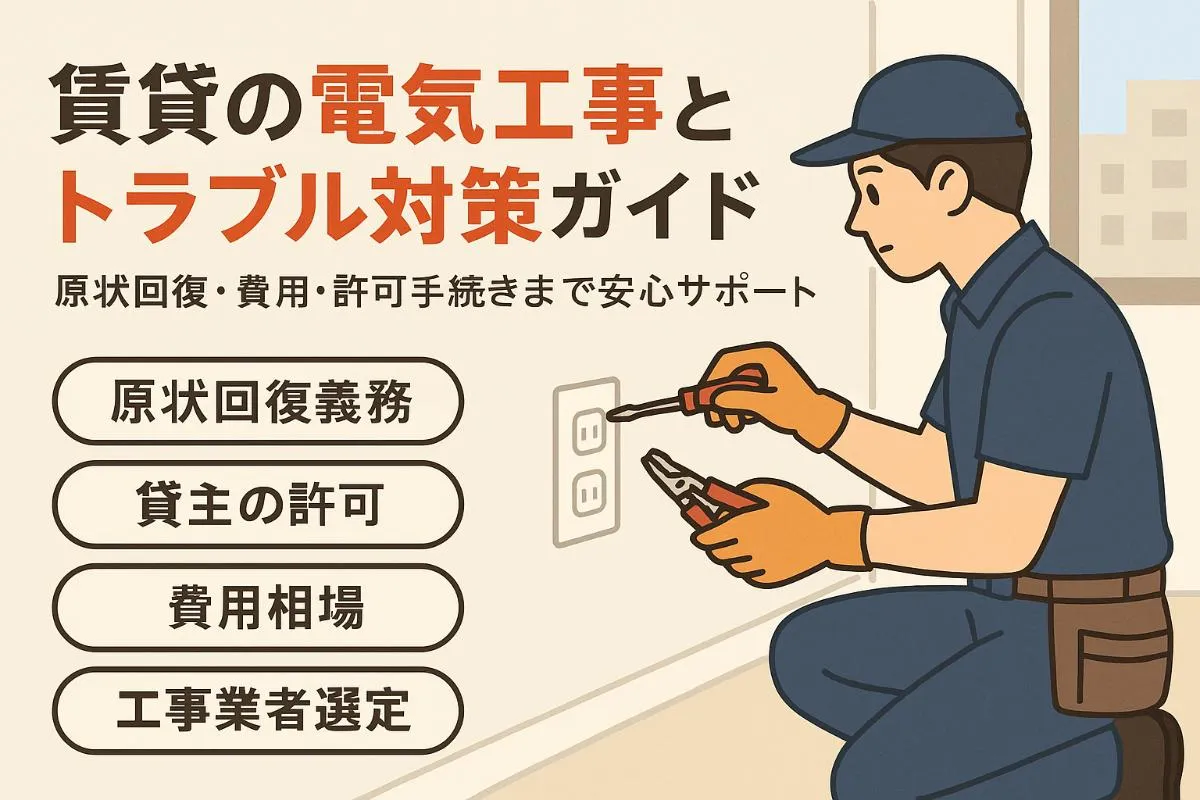 電気工事を賃貸で行う際の費用相場とトラブル対策を徹底解説｜原状回復や許可手続きも安心ガイド