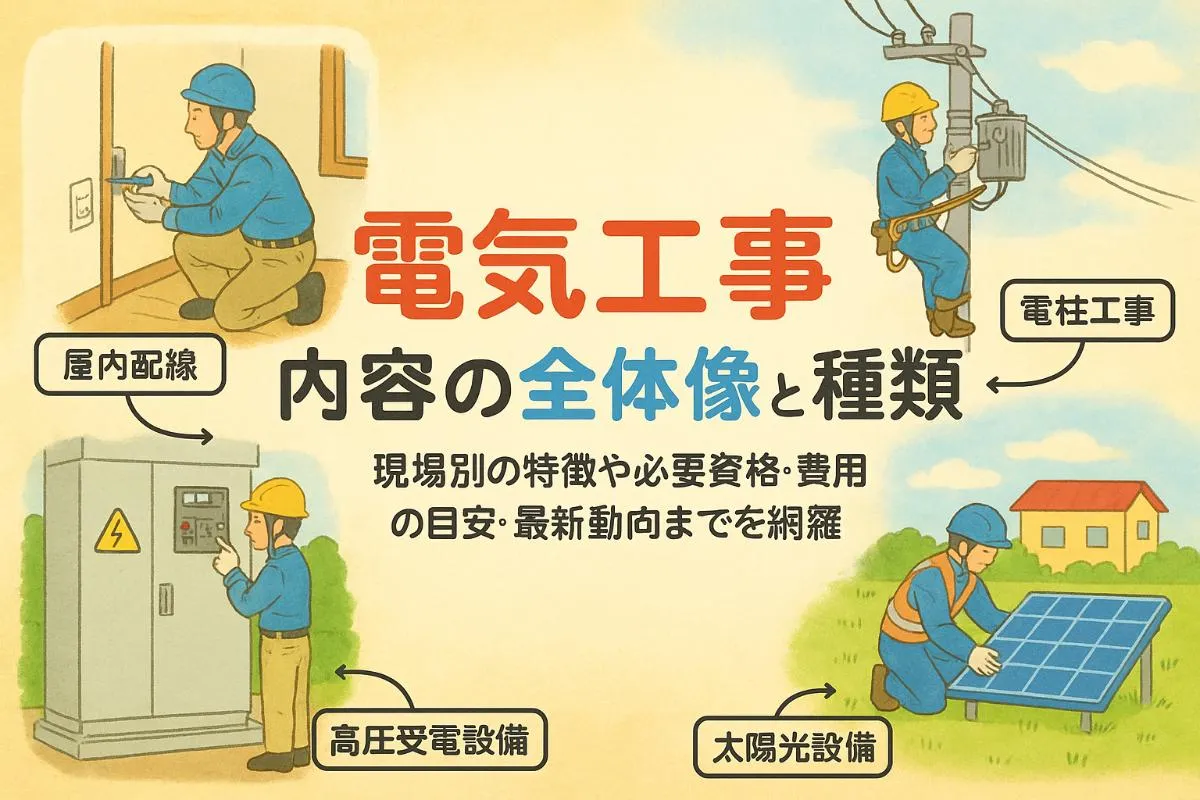 電気工事内容の全体像と種類を徹底解説！現場ごとの特徴や資格・費用・最新動向ガイド